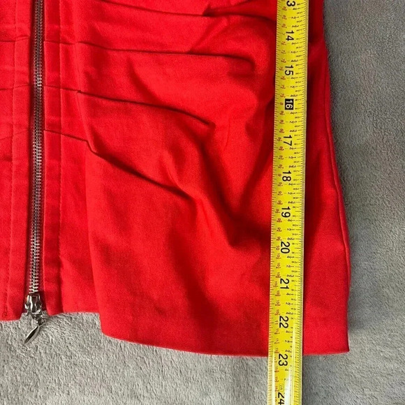 NWT Joseph Ribkoff Ruched Red Front Collared Zipper Jacket - Picture 14 of 14